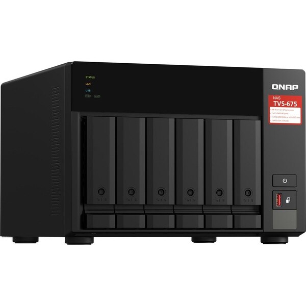 Qnap DESKTOP 8-BAY NAS/ISCSI IP-SAN, ZHAOXIN KX-U6580 8C 2.5GHZ, 8GB RAM, TWO 2. - TVS-675-8G-US