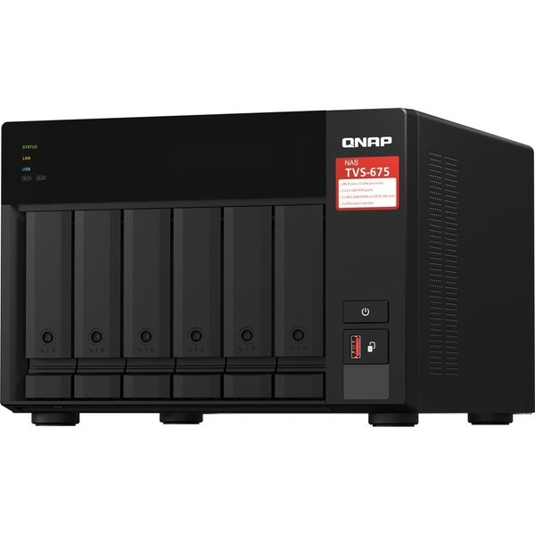 Qnap DESKTOP 8-BAY NAS/ISCSI IP-SAN, ZHAOXIN KX-U6580 8C 2.5GHZ, 8GB RAM, TWO 2. - TVS-675-8G-US