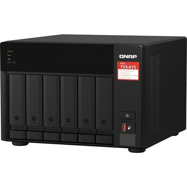 Qnap DESKTOP 8-BAY NAS/ISCSI IP-SAN, ZHAOXIN KX-U6580 8C 2.5GHZ, 8GB RAM, TWO 2. - TVS-675-8G-US
