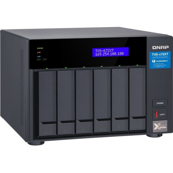 Qnap ULTRA-HIGH SPEED 6 BAY THUNDERBOLT 3 NAS - TVS-672XT-I3-8G-US