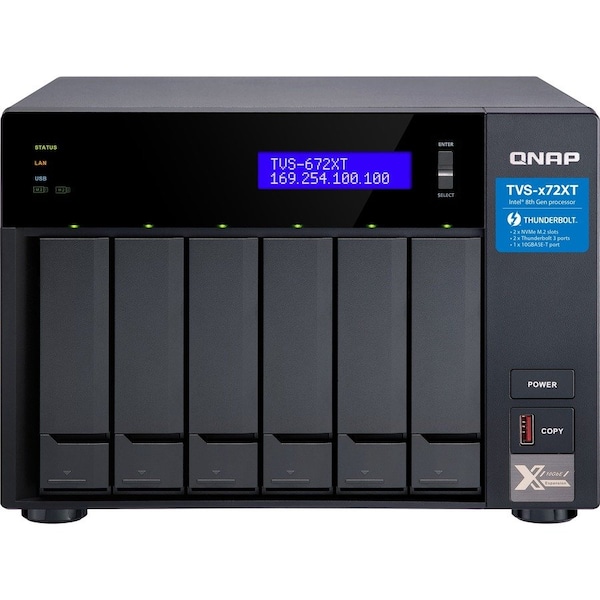 Qnap ULTRA-HIGH SPEED 6 BAY THUNDERBOLT 3 NAS - TVS-672XT-I3-8G-US