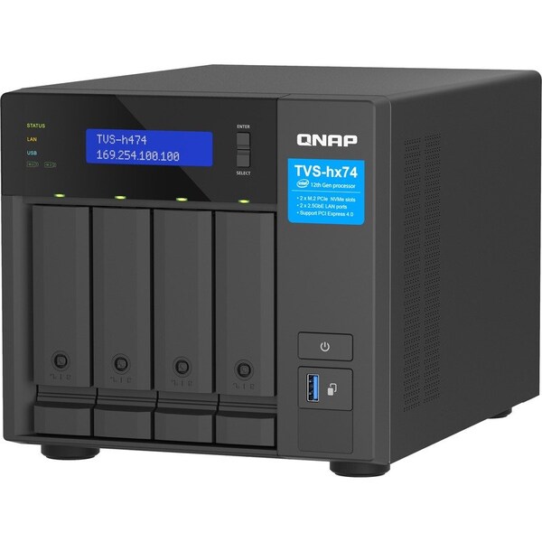 Qnap ULTRA-HIGH SPEED 4 BAY NAS. INTEL PENTIUM G. - TVS-H474-PT-8G-US