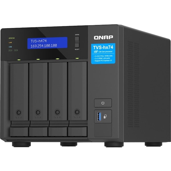 Qnap ULTRA-HIGH SPEED 4 BAY NAS. INTEL PENTIUM G. - TVS-H474-PT-8G-US