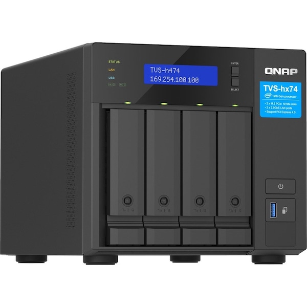 Qnap ULTRA-HIGH SPEED 4 BAY NAS. INTEL PENTIUM G. - TVS-H474-PT-8G-US