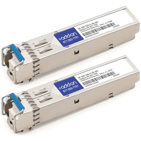 Add-On This 10 -Pairs Of Ubiquiti Uf-Sm-10G-S-20 Compatible Sfp+ - UF-SM-10G-S-20-AO