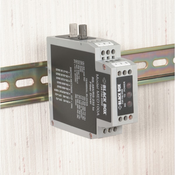 Black Box Din Rail Rs-232/Rs-485 To Fiber Driver - MED100A