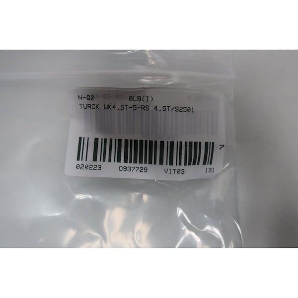 Cable de cordón Turck Euro Fast 5M 250VAc, WK45T5RS 45TS2501 - WK4.5T-5-RS 4.5T/S2501