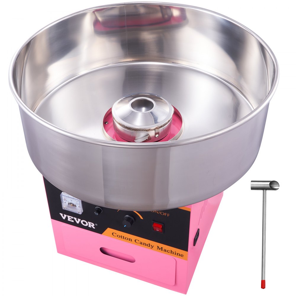 VEVOR Electric Cotton Candy Machine, 1000W Candy Floss Maker, Commercial Cotton Candy Machine with Stainless Steel Bowl, Sugar Scoop, and Drawer, Perfect for Home Kids Birthday, Family Party Pink - TSMHTJFSWGZMWHXM3V1