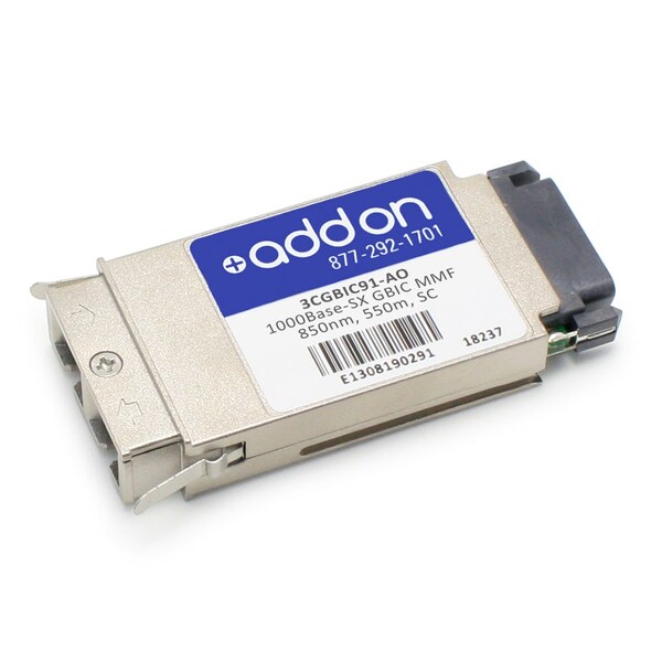 Add-On Addon Hp 3Cgbic91 Compatible Taa Compliant 1000Base-Sx Gbic - 3CGBIC91-AO