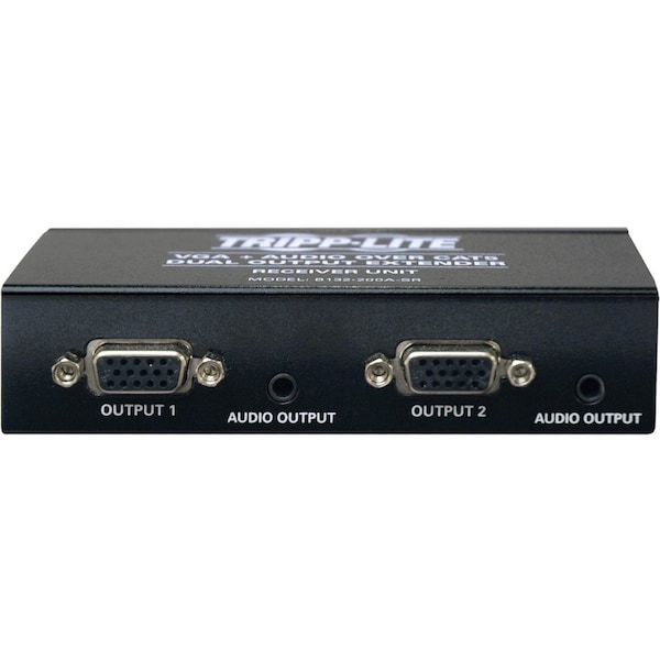 Tripp Lite DUAL VGA W/ AUDIO OVER CAT5/CAT6 EXTENDER RECEIVER EDID TAA - B132-200A-SR
