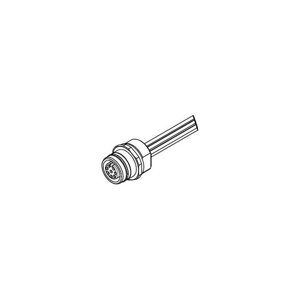 Conector tipo receptáculo Woodhead Ultra-Lock (M12), 8 polos, hembra (recto) a cable, rosca M16x1.5 - WR8U20E02M010