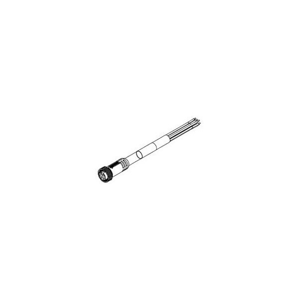 Cordset Woodhead Mini-Change de tamaño B de extremo único, 8 polos, hembra (recta) a pigtail - 208000A01F030