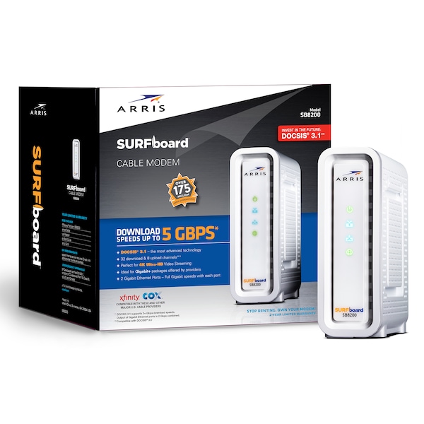 Arris SURFboard SB8200 DOCSIS 3.1 Gigabit Cable Modem - 1000205