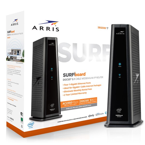 Arris SURFboard SBG8300 DOCSIS 3.1 Gigabit Cable Modem & Wi-Fi Router - 1000656