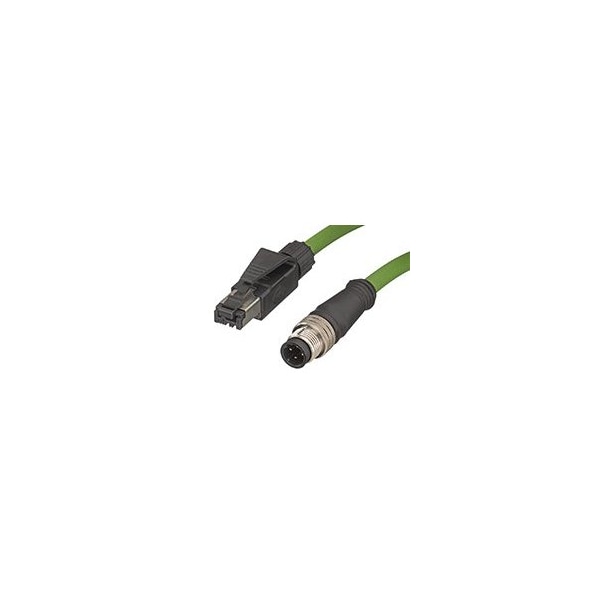Cable doble con extremos tipo Woodhead Micro-Change (M12) a estándar RJ-45, 4 polos - E16A06011M030