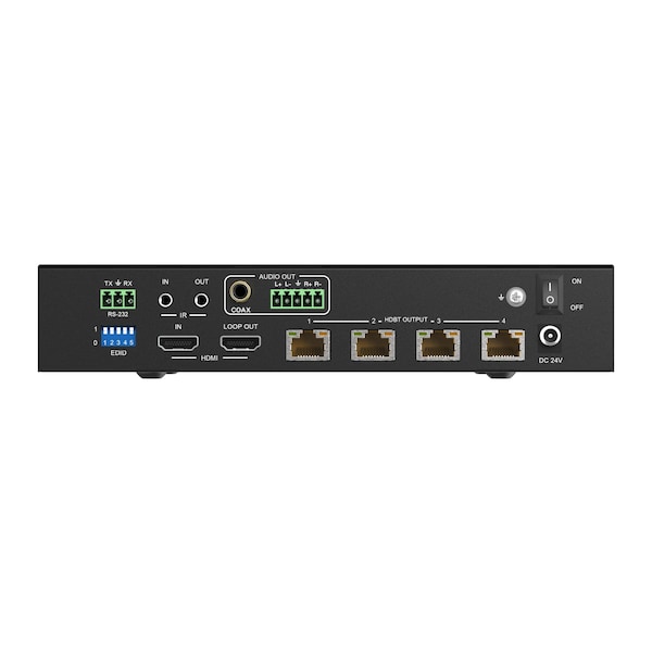 Bzbgear 1x4 4K UHD HDMI HDBaset Splitter/Distribution Amplifier over Category Cable Kit, Includes 4x RX - BG-UDA-E14