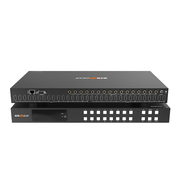 Bzbgear 16x16 4K UHD HDMI Matrix with Advance EDID, Audio De-embedding, Downscaling and CEC - BG-UHD-1616M
