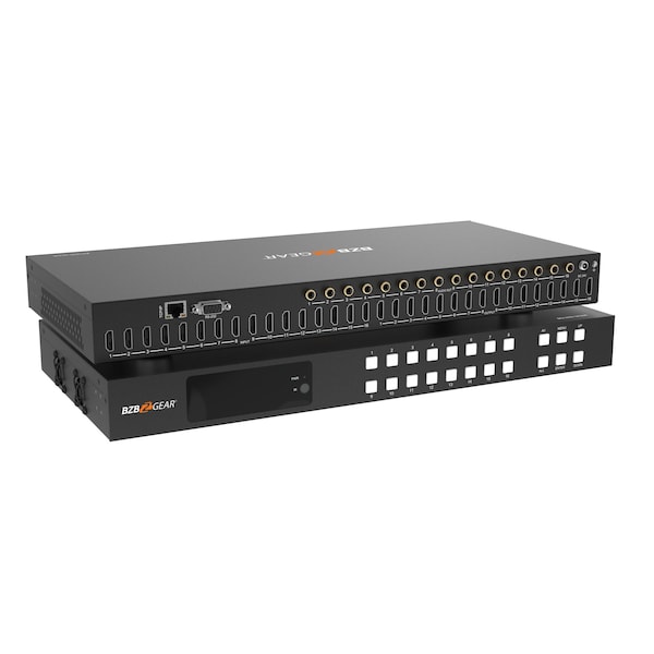 Bzbgear 16x16 4K UHD HDMI Matrix with Advance EDID, Audio De-embedding, Downscaling and CEC - BG-UHD-1616M