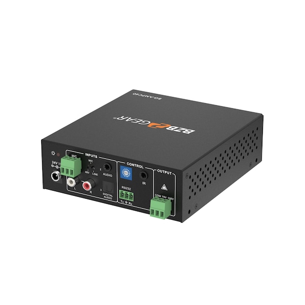 Bzbgear 2-Channel 40W 70/100V Stereo/Mono Audio Amplifier - BG-AMPC40