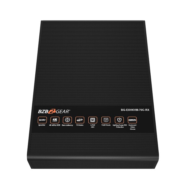 Bzbgear 4K UHD HDMI and KVM Extender with Zero Latency up to 230ft Support HDR and ARC - BG-EXHKVM-70C