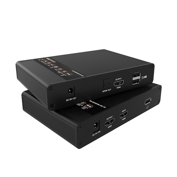 Bzbgear 4K UHD HDMI and KVM Extender with Zero Latency up to 230ft Support HDR and ARC - BG-EXHKVM-70C