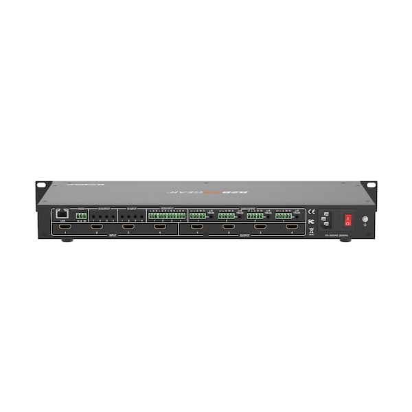 Bzbgear 4x4 4K UHD HDMI Video Wall Processor & Seamless Matrix Switcher with Scaler, IR and Audio - BZ-MVS4X4-4K