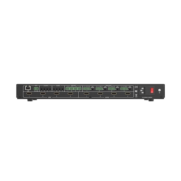 Bzbgear 4x4 4K UHD HDMI Video Wall Processor & Seamless Matrix Switcher with Scaler, IR and Audio - BZ-MVS4X4-4K