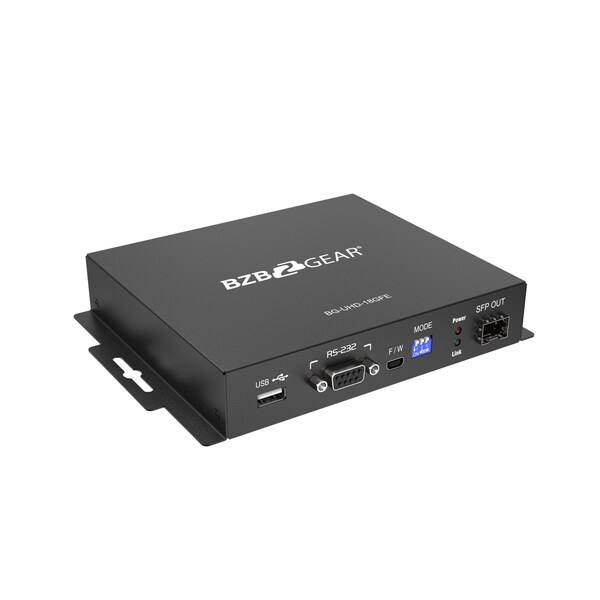 Bzbgear 4K HDMI USB KVM Extender Kit Over fiber w/HDR, 2-Way IR & RS-232 & TAA Compliant No SFP - BG-UHD-18GFE