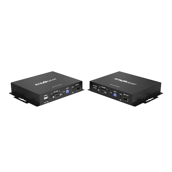 Bzbgear 4K HDMI USB KVM Extender Kit Over fiber w/HDR, 2-Way IR & RS-232 & TAA Compliant No SFP - BG-UHD-18GFE