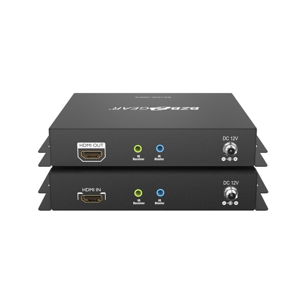 Bzbgear 4K HDMI USB KVM Extender Kit Over fiber w/HDR, 2-Way IR & RS-232 & TAA Compliant No SFP - BG-UHD-18GFE