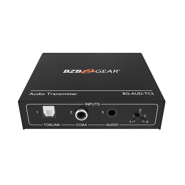 Bzbgear Long Range Digital/Analog Audio Extender Kit over Cat5e/6/7 up to 950ft Stereo/TOSLINK/COAX - BG-AUD-TCS