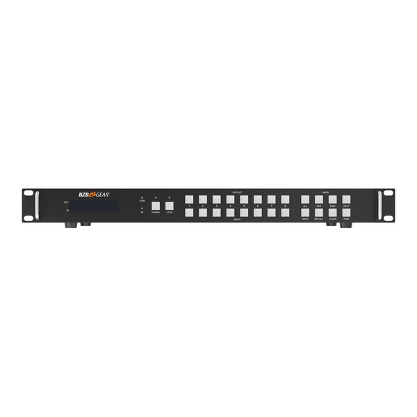 Bzbgear 8x8 4k UHD HDMI Video Wall Processor & Seamless Matrix Switcher w/Scaler, IR and Audio - BZ-MVS8X8-4K