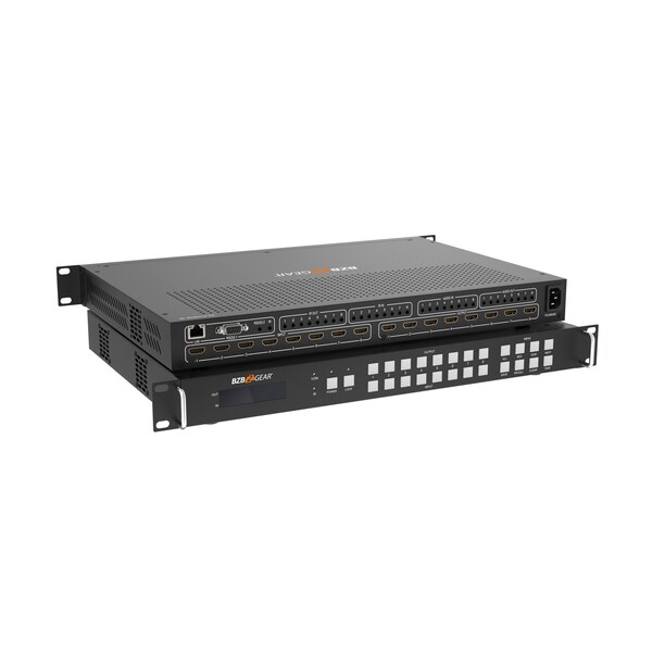Bzbgear 8x8 4k UHD HDMI Video Wall Processor & Seamless Matrix Switcher w/Scaler, IR and Audio - BZ-MVS8X8-4K