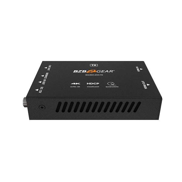Bzbgear 4K UHD HDMI Extender with Bi-directional IR over a Single Cat5e/6/7 up to 165ft - BG-EXH-50C