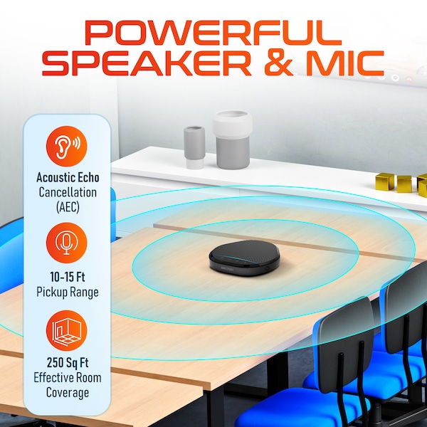 Delton C3900 USB Conference Speakerphone AI Noise Reduction Mic Auto Pair USB 360 Degree Audio Sound AEC - DSC3900-U