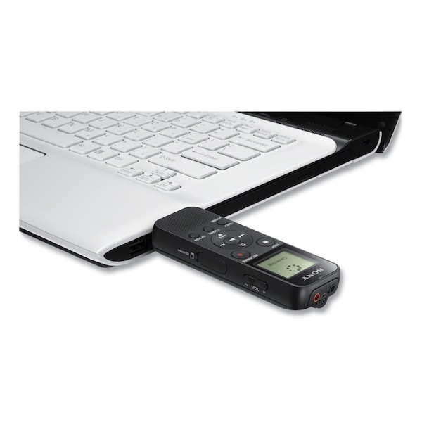 Sony ICD-PX370 Digital Voice Recorder, 4 GB, Black - ICDPX370