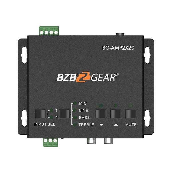 Bzbgear 2-Channel 40W 4/8 Ohms Stereo/Mono Audio Amplifier - BG-AMP2X20