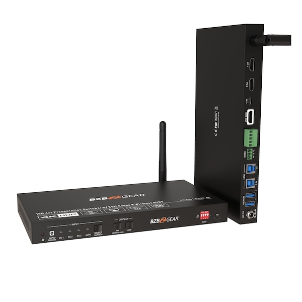Bzbgear 4-Port 4K UHD Conference Room Wireless Presentation Switcher with HDMI/USB-C/Soft Codec - BG-PS41-BYOD-4K