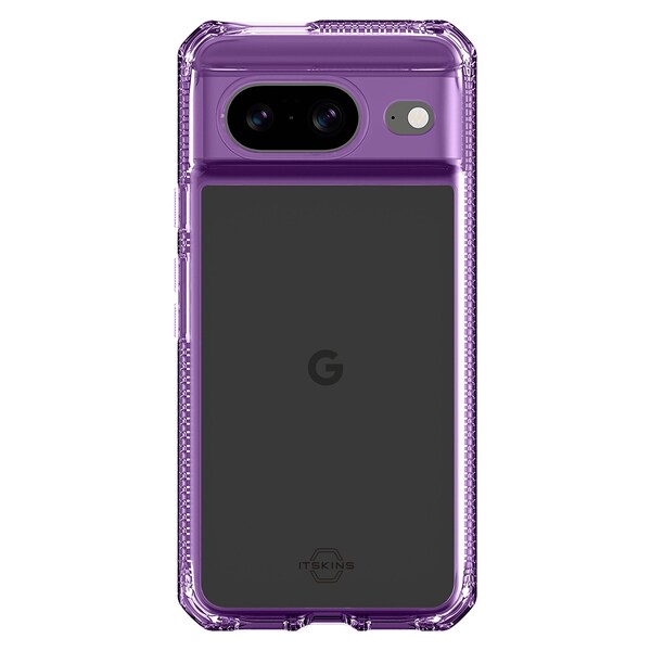 Itskins Hybrid_r Clear Case For Google Pixel 8, Light Purple And Transparent - GGRI-HBMKC-LPTR