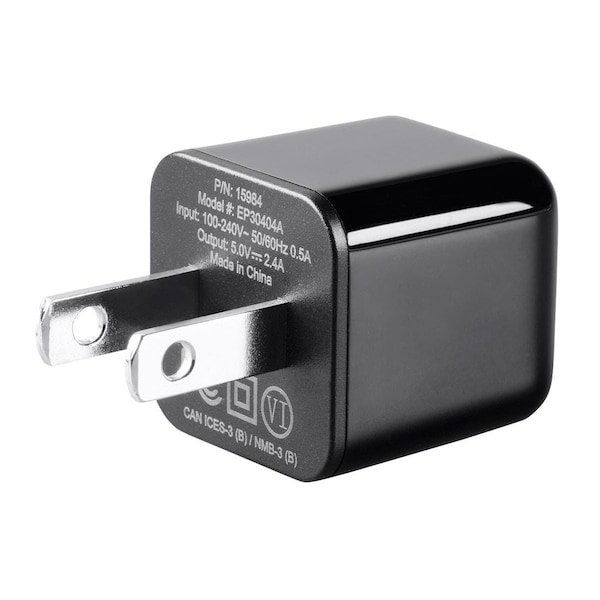 Monoprice Select USB Mini Wall Charger_ 1-Port_ 2.4A Output for iPhone_ Android_ - 15984