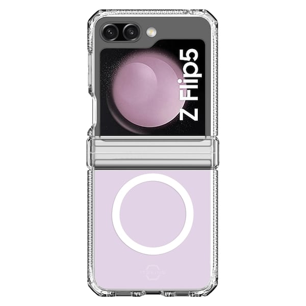 Itskins Hybrid_r Clear Hinge Magsafe Case For Samsung Galaxy Z Flip5, Transparent - SGB5-HIMCL-TRSP