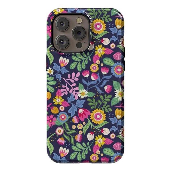 Artscase StrongFit Designer Cases for iPhone 14 Pro Max, Orange - Bright Flowers - AC-02219138