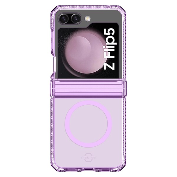 Itskins Supreme_r Hinge Magsafe Case For Samsung Galaxy Z Flip5, Transparent Purple - SGB5-SUMHI-LIPP