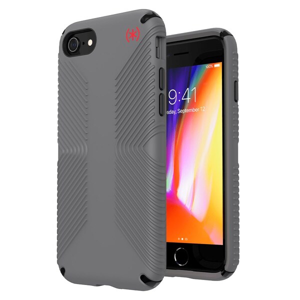 Speck Presidio2 Grip Case For Apple Iphone Se 2022 / 8 / 7 / 6s / 6, Graphite Gray And Bold Red - 136210-9133