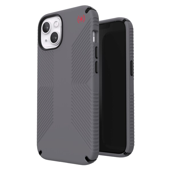 Speck Presidio2 Grip Case For Apple Iphone 13, Graphite Grey And Black - 141689-9133