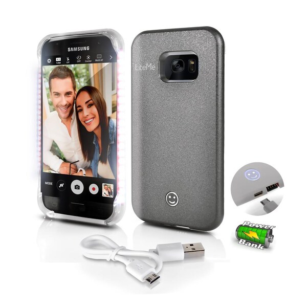 Serenelife Led Selfie Case For Samsung S7 Edge, SL302S7GR - SL302S7GR