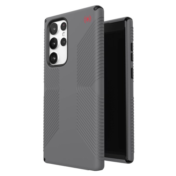 Speck Presidio Grip 2 Case For Samsung Galaxy S22 Ultra, Graphite Grey And Black - 144228-9133
