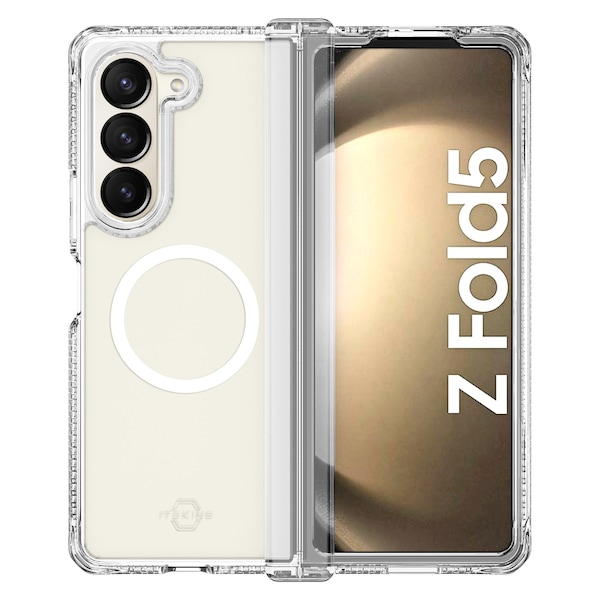 Itskins Hybrid_r Clear Hinge Magsafe Case For Samsung Galaxy Z Fold5, Transparent - SGQ5-HIMCL-TRSP