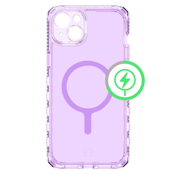 Itskins Supreme r Clear Magsafe Case For Apple Iphone 15 Plus / Iphone 14 Plus, Light Purple - AP5R-MGCLR-LPPR