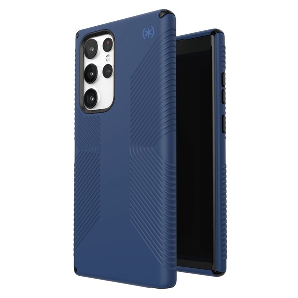 Speck Presidio Grip 2 Case For Samsung Galaxy S22 Ultra, Coastal Blue And Black - 144228-9128